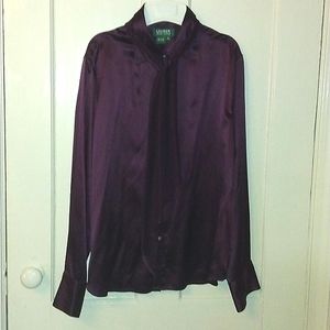 Lauren plum blouse,size 14.
